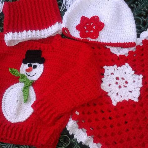 Snowman Jumper Hat And Snowflake Poncho And Hat Crochet Pattern