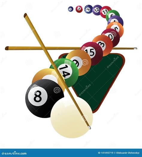 Billiard Cue And Pool Balls Stock Vector Illustration Of Pool Game