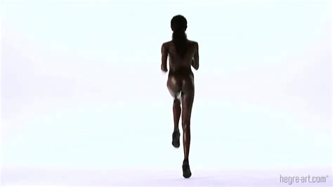 Fitness With Naked Ebony Babe