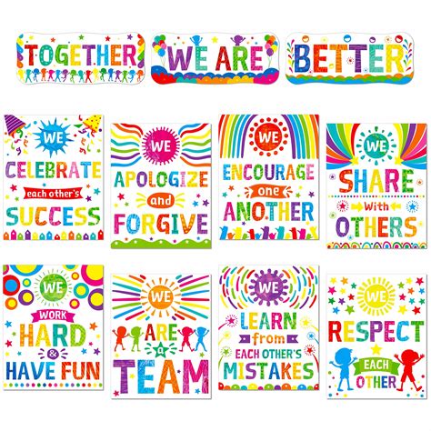 Buy Classroom Banner 11 PCS Colorful Bulletin Board Decoration