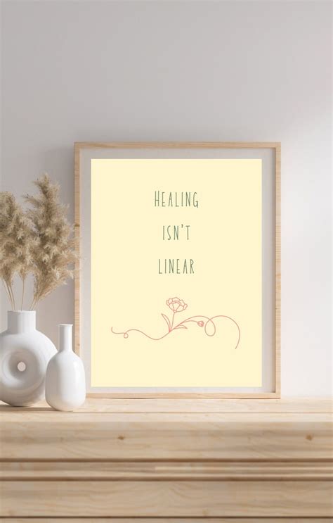 Healing Isnt Linear Print Healing Quote Art Therapy Wall Etsy