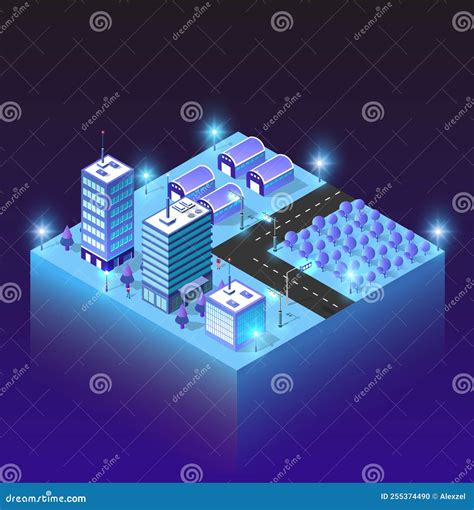 Industrial Factories With Hazardous Waste Vector Illustration