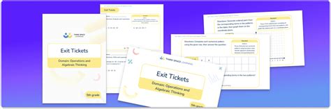 FREE Grade 5 Operations And Algebraic Thinking Exit Tickets Third