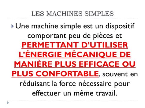 LES MACHINES SIMPLES ppt télécharger