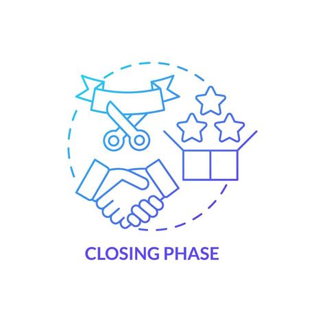 Closing Phase Blue Gradient Concept Icon Work Finish Stage Product