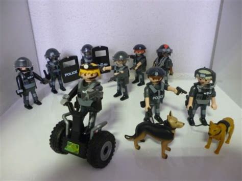 Playmobil Lot 9 Figurines Swat Gign Police Pm Commando Gyropode Maitre