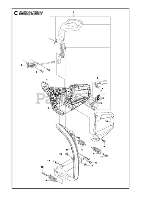 Husqvarna 455 E TRIOBRAKE Husqvarna Chainsaw HANDLE CONTROLS Parts