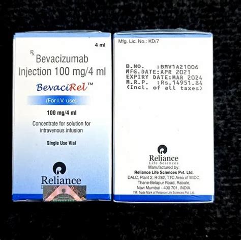 Reliance Bevacirel Bevacizumab Injection Strength Mg Ml At Rs