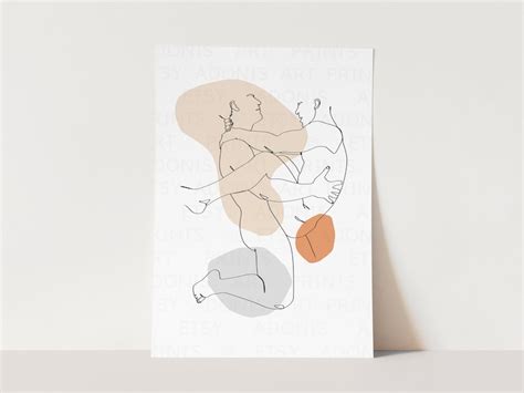 Abstract Male Love Wall Art Gay Wall Art Gay Decor Naked Men Wall