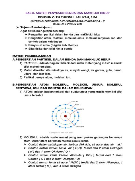 Materi Partikel Penyusun Benda Dan Mahkluk Hidup Pdf