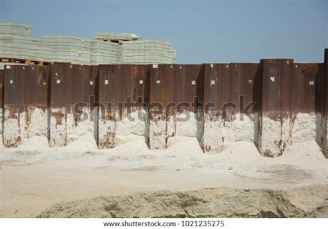 Large Scale Land Reclamation Artificial Island Stock Photo