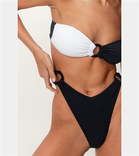 Buy Nasty Gal Recycled Two Tone Bandeau Bikini Set In Black 6thstreet Uae