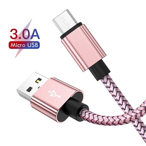 Cheap Micro Usb Cable Data Transfer Nylon 3a Fast Charging Charger Wire For Samsung S6 S7 J5 J7