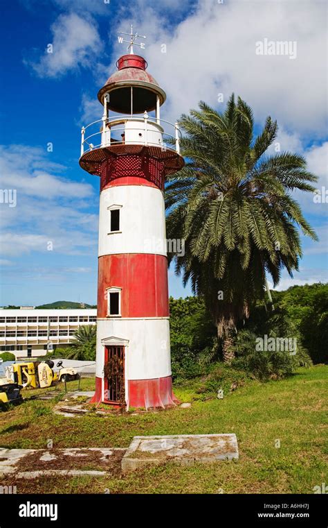 Old Lighthouse Deep Water Harbour St Johns City Antigua Island Antigua