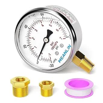 MEANLIN MEASURE 30 100Psi Stainless Steel 1 4 NPT 2 5 FACE DIAL