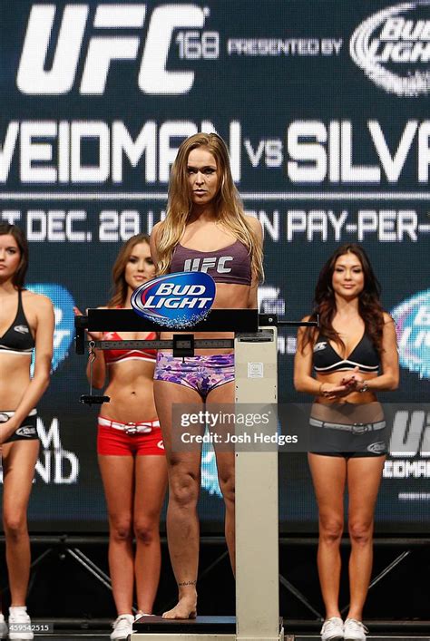 Ronda Rousey Weighs In During The Ufc 168 Weigh In At The Mgm Grand News Photo Getty Images