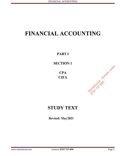 Financial Accounting Financial Accounting Part I Section Cpa Cifa