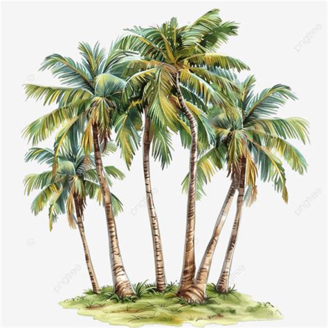 Beautiful Island Palm Trees Drawing Drawing Palm Trees Island PNG