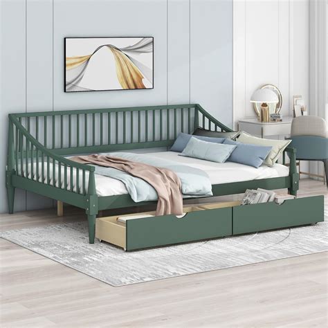 Amazon Merax Full Size Daybed With 2 Drawers Storage Platform Bed