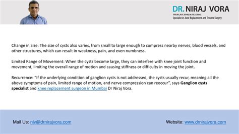 Ppt Ganglion Cyst Knee Symptoms And Treatment Dr Niraj Vora Powerpoint Presentation Id