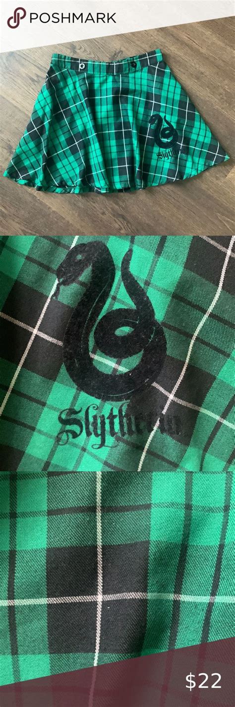 Hot Topic Harry Potter Slytherin Plaid Mini Skirt Size Small Plaid Mini Skirt Mini Skirts Hot