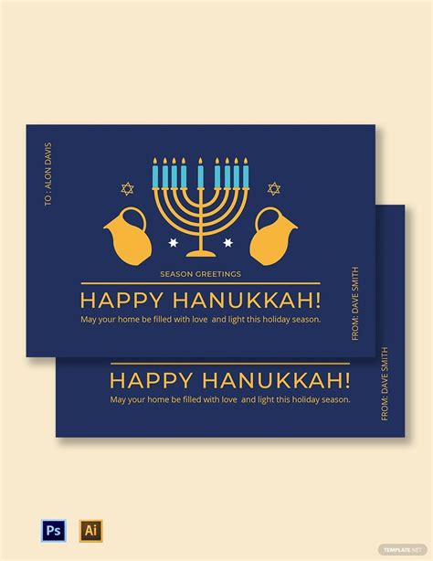 Hanukkah Card Template in Illustrator, PSD - Download | Template.net