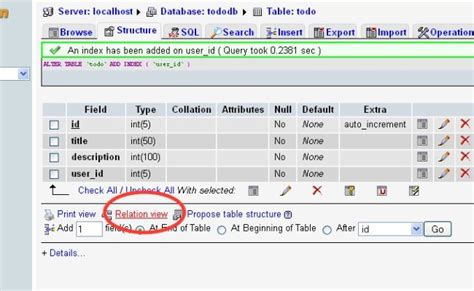 How To Create A Foreign Key In Mysql Using Phpmyadmin Mysql Tutorial