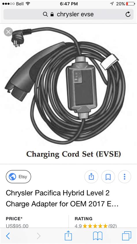 240V Charging Cable 2017 Chrysler Pacifica Minivan Forums