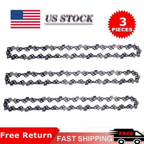 16 Inch Chainsaw Chain 3 Pack S56 050 Gauge 3 8 Lp Pitch 56 Drive Links Compatible With