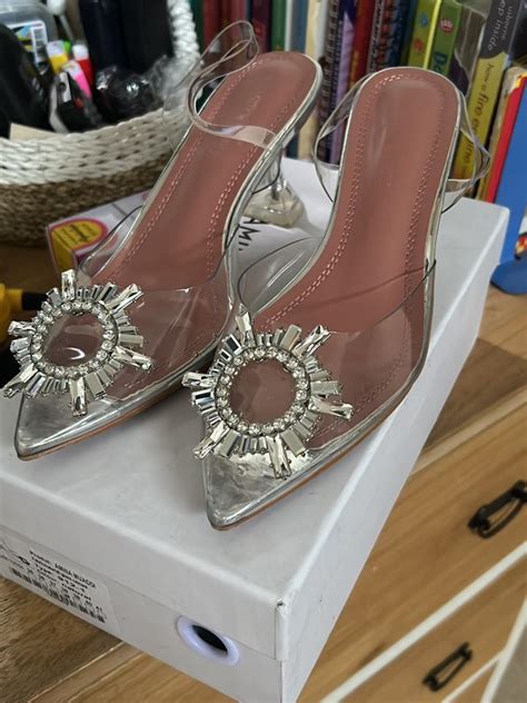 Jual Sepatu Heel Transparent Amina Muaddi Shopee Indonesia