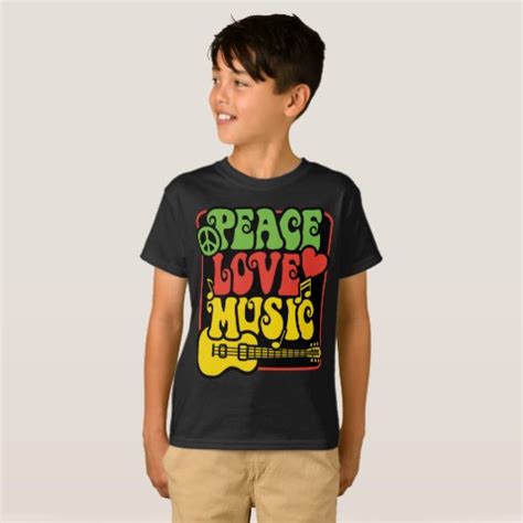 Rasta Peace Love Music T Shirt Zazzle