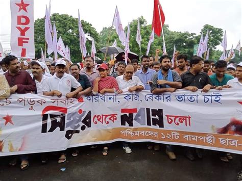 West Bengal 1000s Of Left Protestors Ask For Jobs Police Respond With