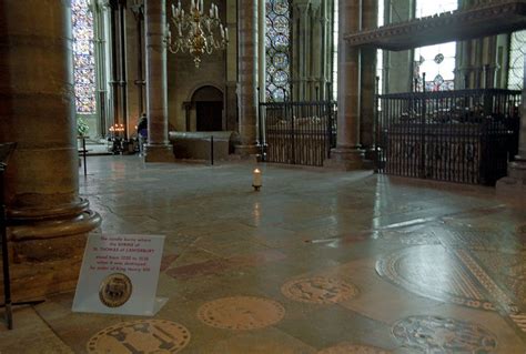 Former place of the Shrine of Thomas Becket in Canterbury Cathedral ...