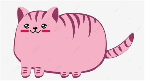 gambar kartun comel kucing gemuk merah jambu haiwan anak kucing