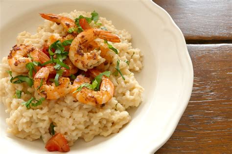 Risotto crémeux aux crevettes et basilic