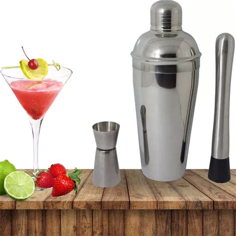 Kit Coqueteleira Inox 750ml Socador Dosador Drinks Bar MercadoLivre