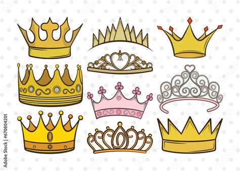 Crown Clipart Svg Cut File Tiara Svg King Crown Svg Queen Crown