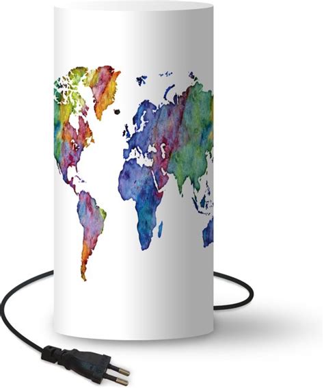 Lampe Mappemonde Aquarelle Carte Du Wereldkaart R Alis E L