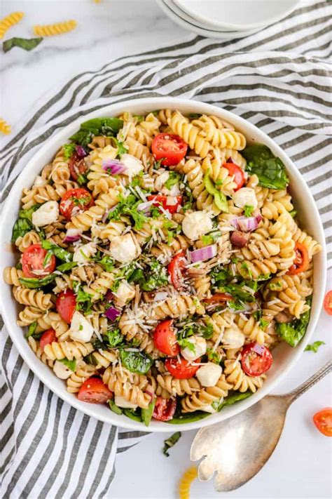 Tomato Basil Pasta Salad With Mozzarella Pearls Lemons Zest