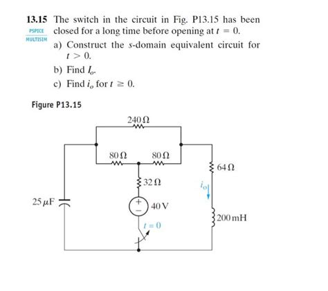 Solved The Switch In The Circuit In Fig P Has Chegg