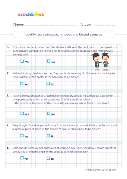 Grade Statistics Worksheets Pdf Statistical Questions With Answers