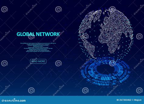 Abstract Global Technology Background Stock Vector Illustration Of