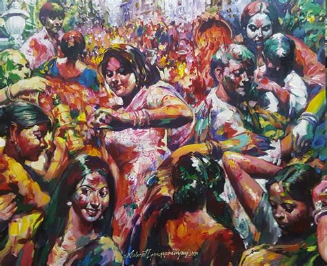 Holi Acrylic On Canvas By Contemporary Artist Art Holi Painting