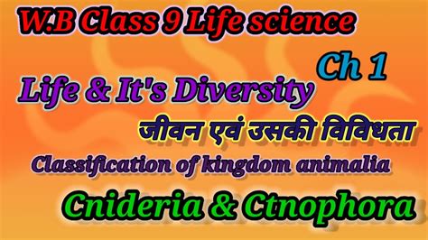 WB Class 9 Life Science Chapter 1 Life And It S Diversity Cnideria And