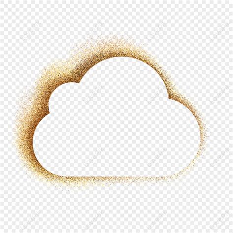 Borde Brillante De Polvo De Oro En Forma De Nube polvo Flash sueño PNG