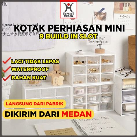 Jual Kotak Laci Mini Serbaguna Jiugongge Storage Box Kotak