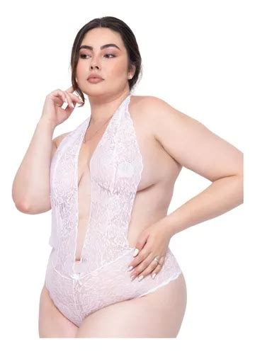 Kit 2 Body Rendado Plus Size Sexy Lingerie Feminino Sensual