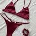 Burgundy Silk Lingerie Set 100 Silk Bra Thong Silk Satin Etsy