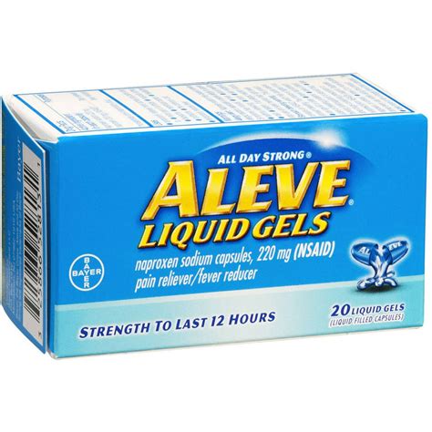 Aleve Pain Relieve Fever Reducer Liquid Gels 20 Ct Pack Of 6