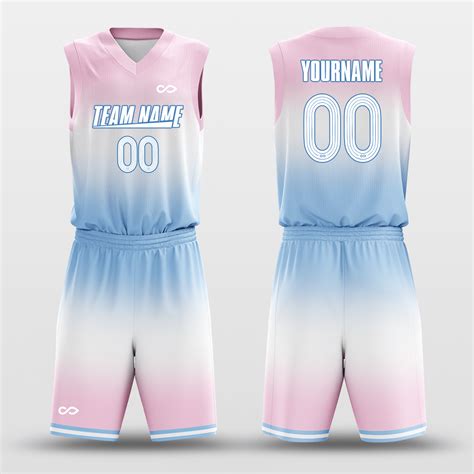 Gradient Blue Powder Custom Basketball Jersey Set Fade Fashion Xballa